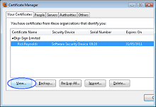 Certificate Manager dialog box